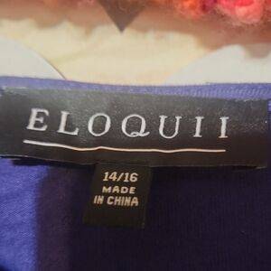Eloquii Vibrant Deep Blue Top With Front Split